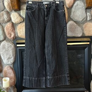 Zara Women’s Cotton Denim High-Rise Wide-Legged Jeans, Size 6